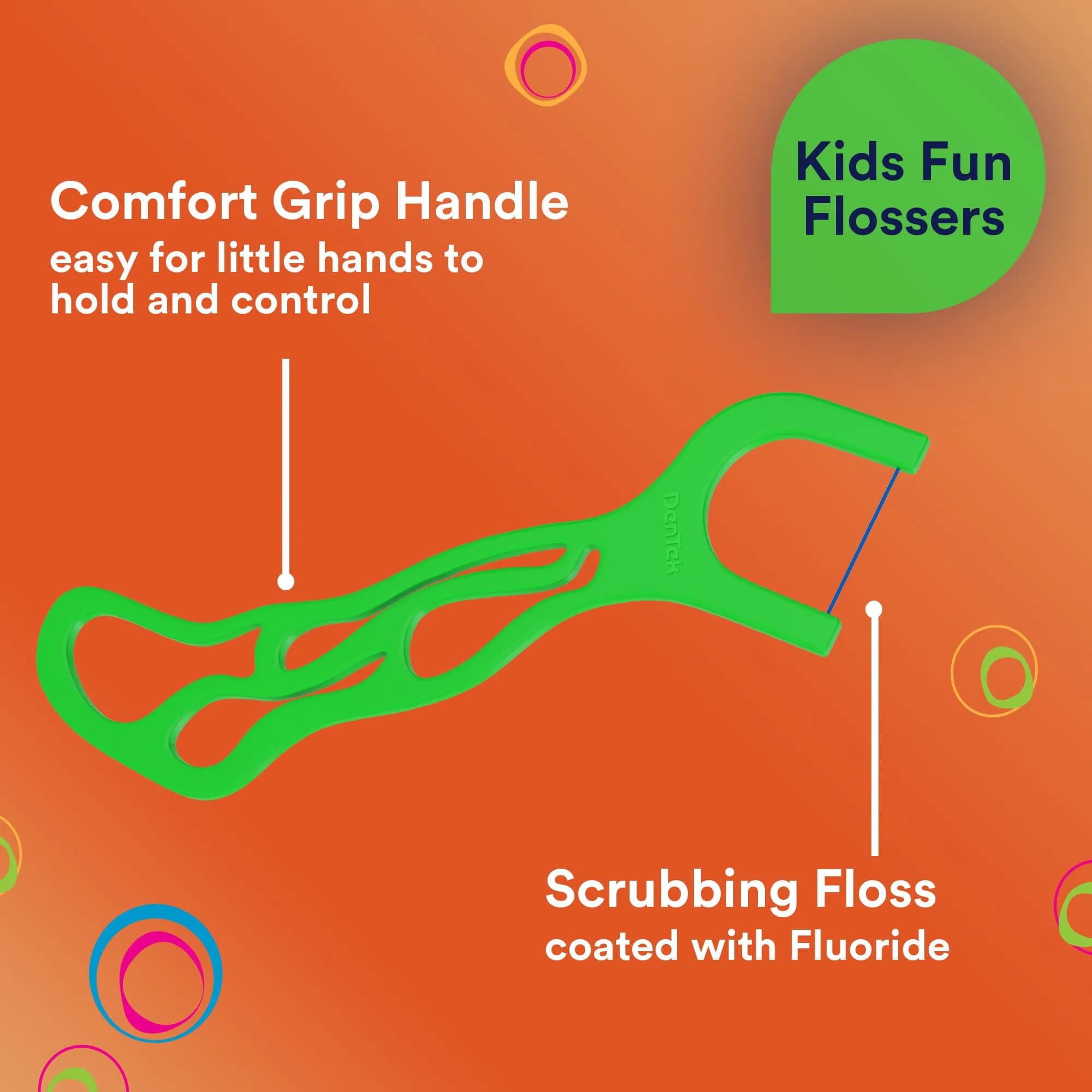 DenTek Kids Fun Flossers Wild Fruit Flavor 75 Count Pack of 6 | ADA Accepted Floss Picks for Kids - view 4
