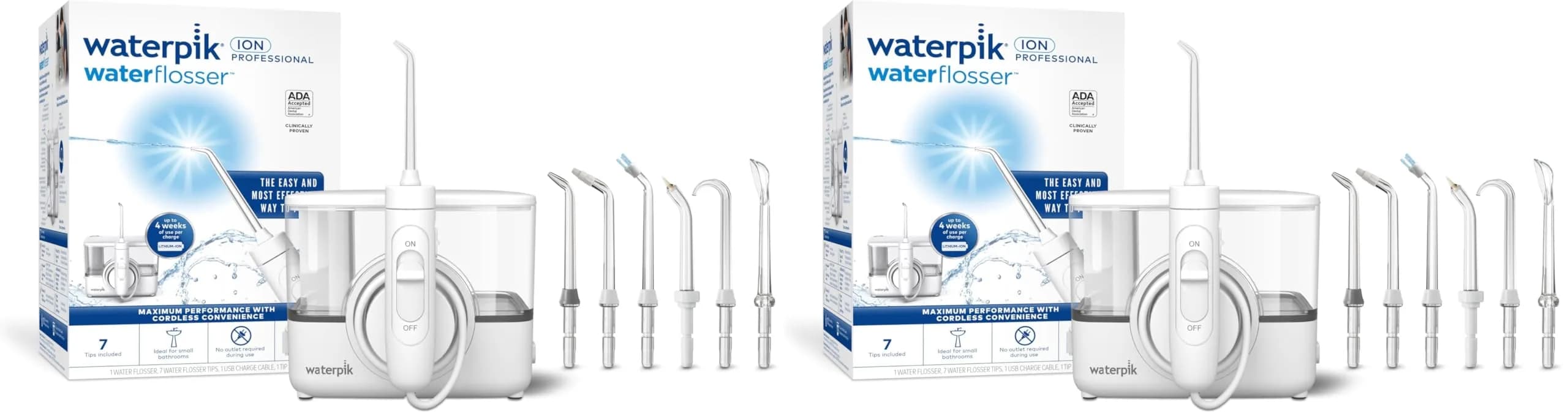 Waterpik ION Professional Water Flosser 20oz (591ml) | ADA Accepted Oral Irrigator for Teeth & Gums — Ion White