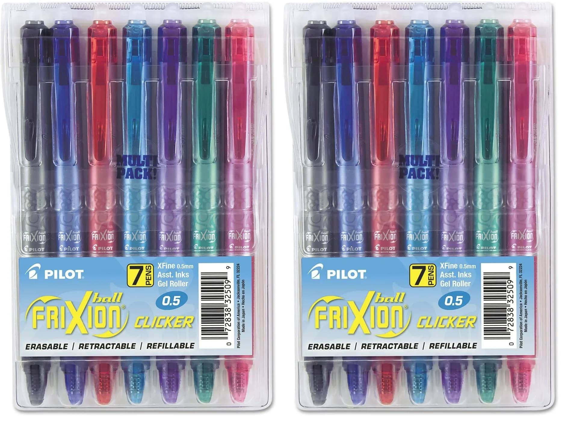 PILOT FriXion Clicker Gel Ink Pens 14-Pack Extra Fine 0.5mm | Erasable, Refillable & Retractable Multicolor Pens - main product image