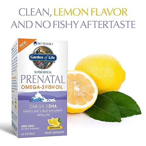 Garden of Life Prenatal DHA Omega 3 Fish Oil Supplement - Lemon, 120 Softgels (Pack of 2) | Supports Baby's Brain Development & Maternal Health thumbnail 3