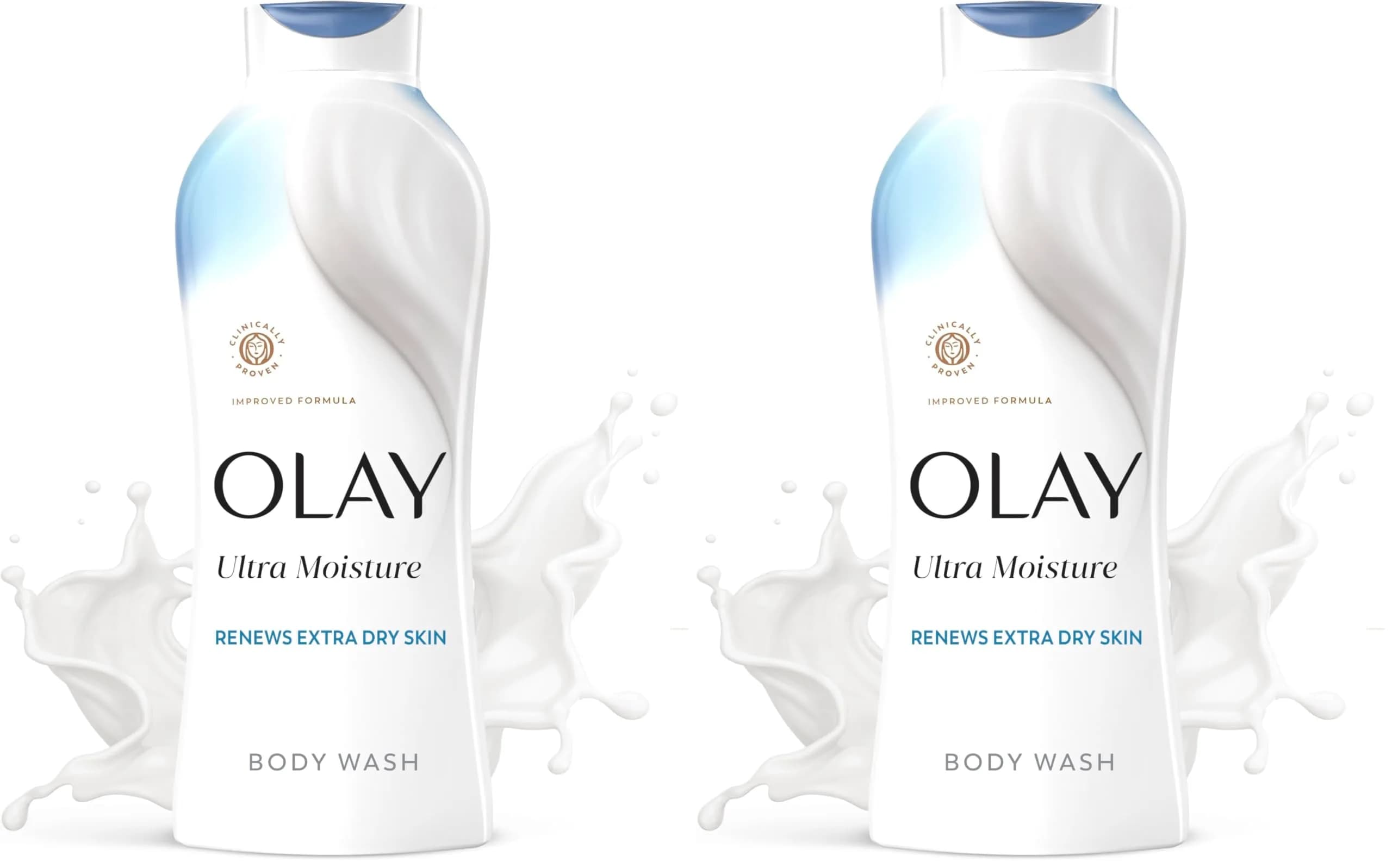 Olay Ultra Moisture Body Wash for Extra Dry Skin 676ml (22 Fl Oz) Pack of 2 | Hydrating & Refreshing with Vitamin B3 Complex - main product image