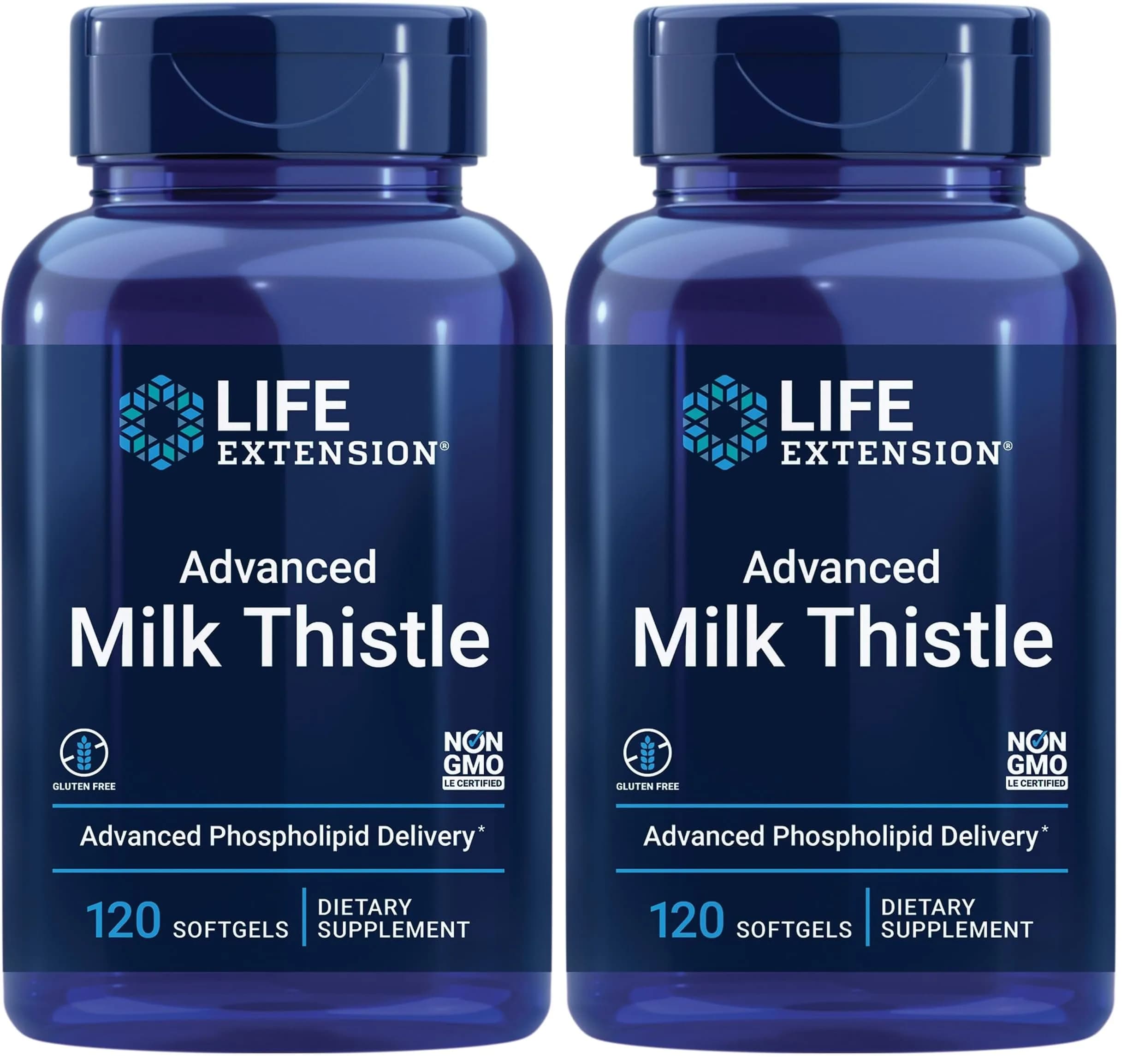 Life Extension Advanced Milk Thistle Softgels 120 Count (Pack of 2) | Liver Health Supplement with Silymarin & Silybin — Pack of 2