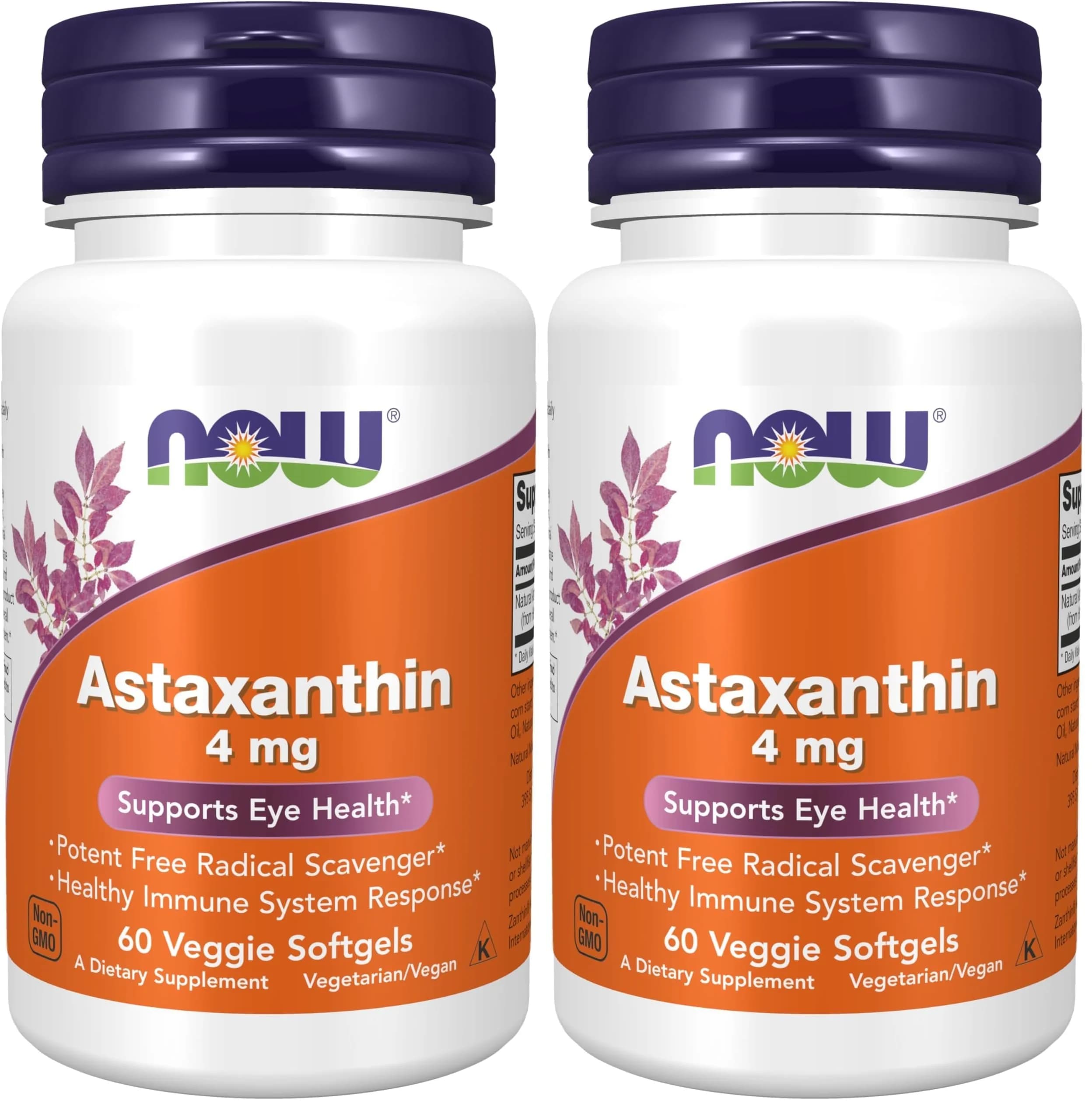 NOW Foods Astaxanthin 4 mg Veg Softgels 120 Count (Pack of 2) | Supports Eye Health & Immune Response - main product image