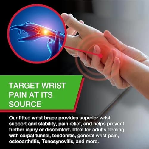MUELLER Green Fitted Wrist Brace,Left,LG/XL (Pack of 2) | Support for Carpal Tunnel & Arthritis thumbnail 3