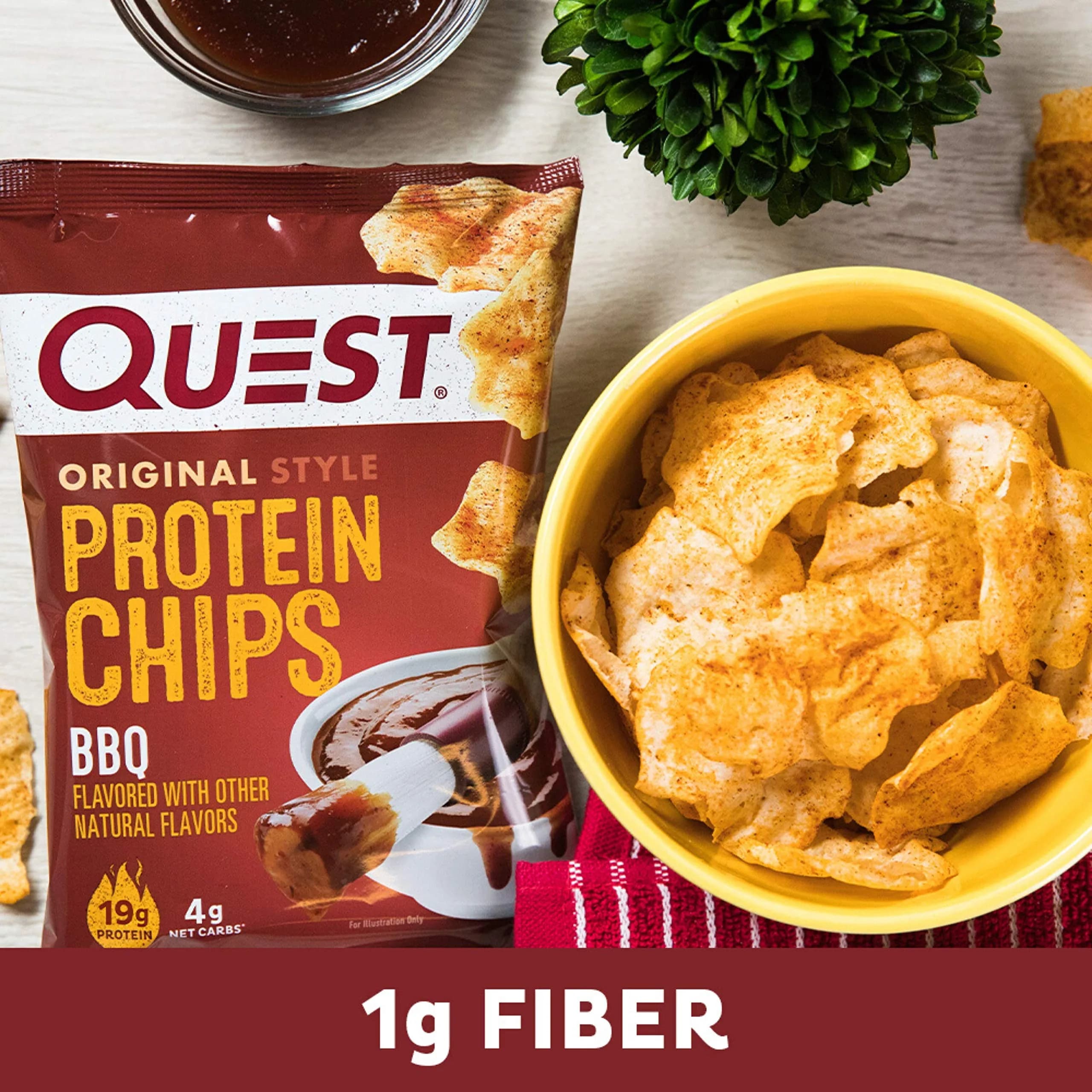 Quest Nutrition BBQ Protein Chips 19g Protein, 4g Net Carb, Gluten Free, 1.1 oz (Pack of 24) | Baked Protein Snack - view 4