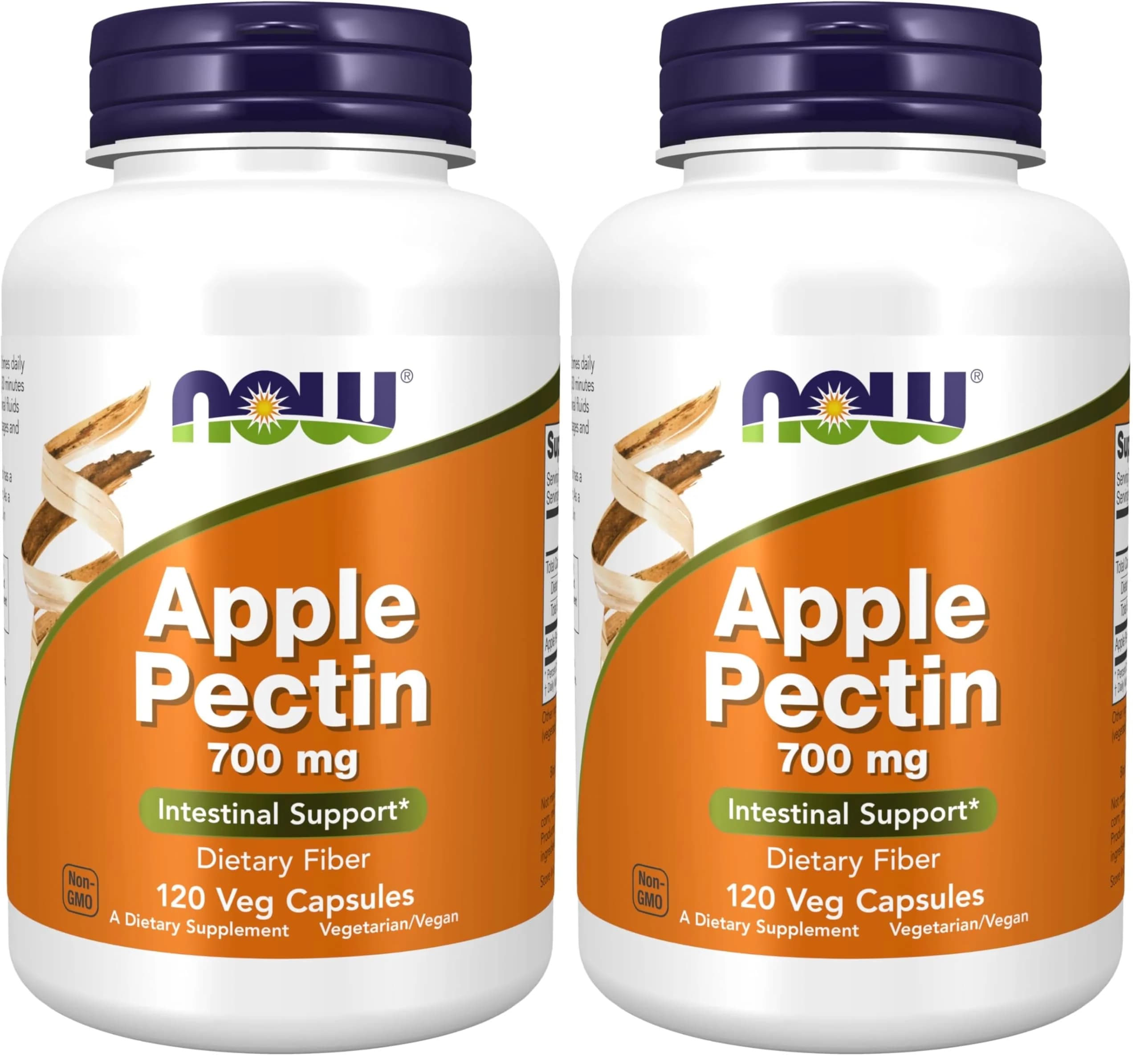 NOW Foods Apple Pectin 700 mg Veg Capsules (240 Count / 120 Count Pack of 2) | Intestinal Support with Dietary Fiber - main product image