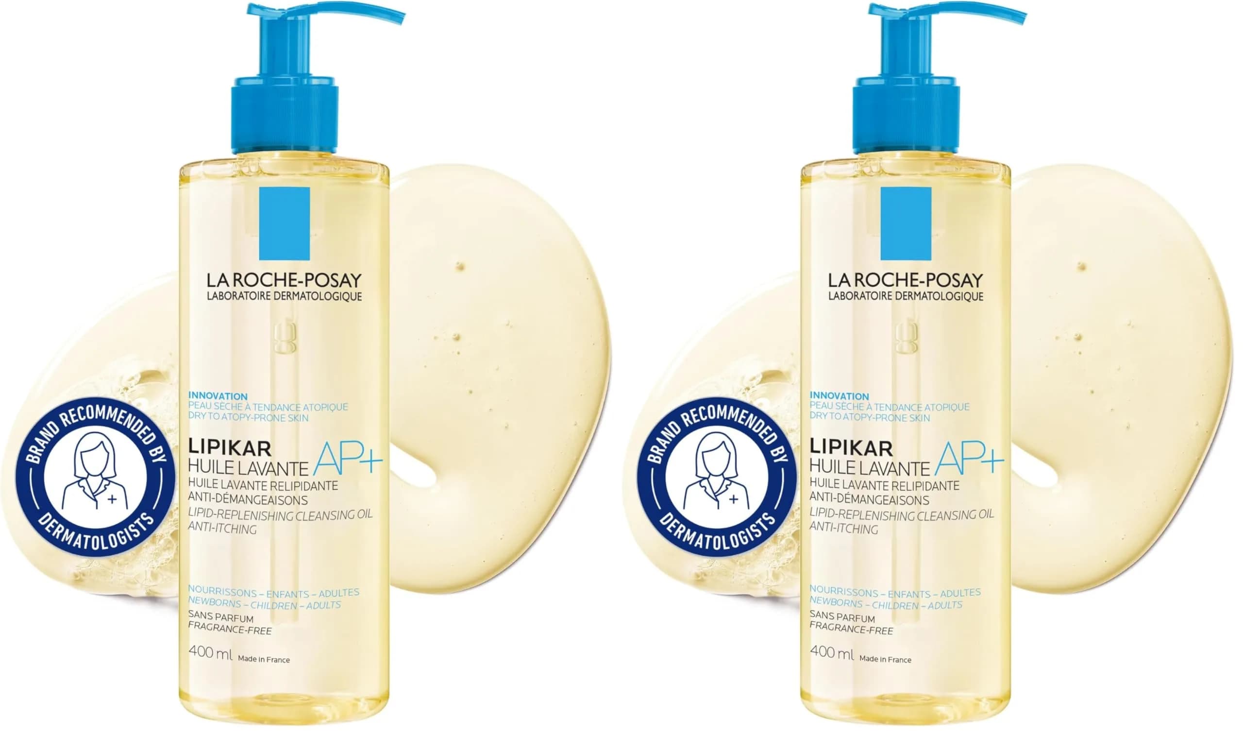 La Roche-Posay Lipikar AP+ Gentle Foaming Cleansing Oil 800ml (27.04 Fl Oz) | 24-Hour Hydration for Dry, Sensitive Skin — Transparente