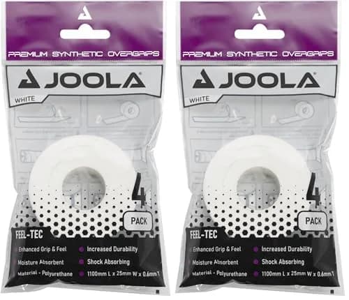 JOOLA White 4 Count (Pack of 2) Pickleball Overgrips | Tacky Feel & Moisture Absorbent for Enhanced Control thumbnail 1