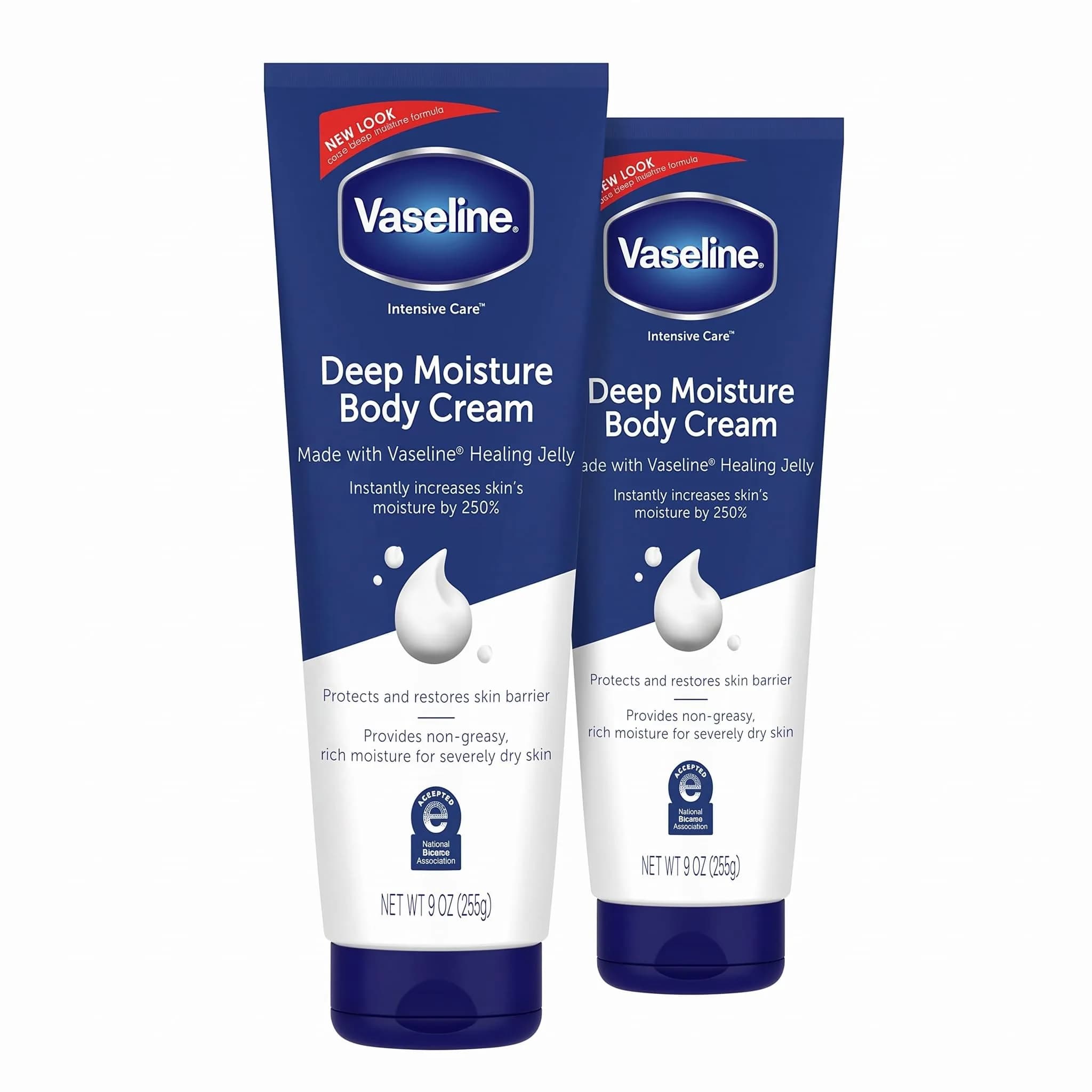 Vaseline Intensive Care Body Cream Deep Moisture 9 oz (Pack of 8) | Deep Hydrating, Healing Petroleum Jelly & Vitamin E