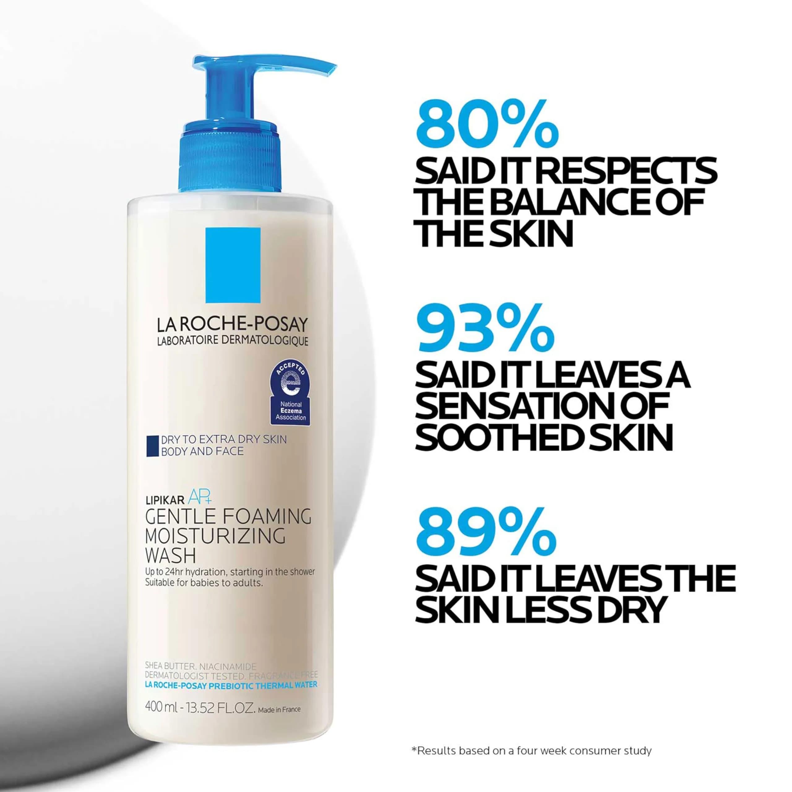 La Roche-Posay Lipikar AP+ Gentle Foaming Moisturizing Wash 800ml (27 Fl Oz) | Accepted by National Eczema Association - view 4