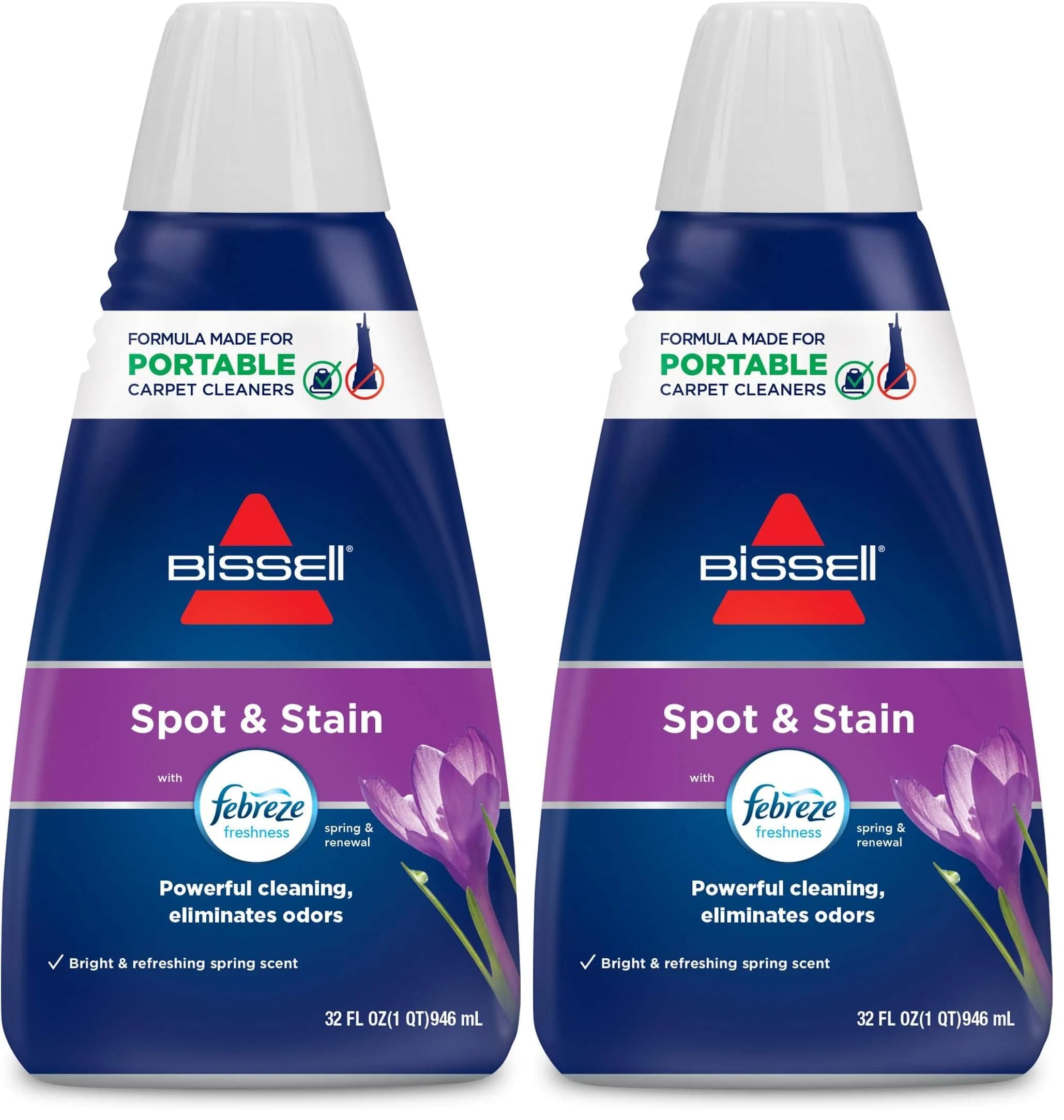 Bissell Spot & Stain with Febreze Freshness Spring & Renewal Formula 1.9 L (64 Fl Oz) | Portable Carpet Cleaner Formula for Tough Stains & Odors - main product image