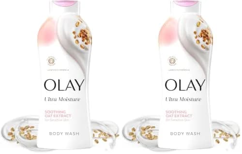 Olay Ultra Moisture Body Wash for Sensitive Skin with Oat Extract Scent, 44 fl oz (22 fl oz x 2) | Hydrates & Repairs Moisture Barrier thumbnail 1