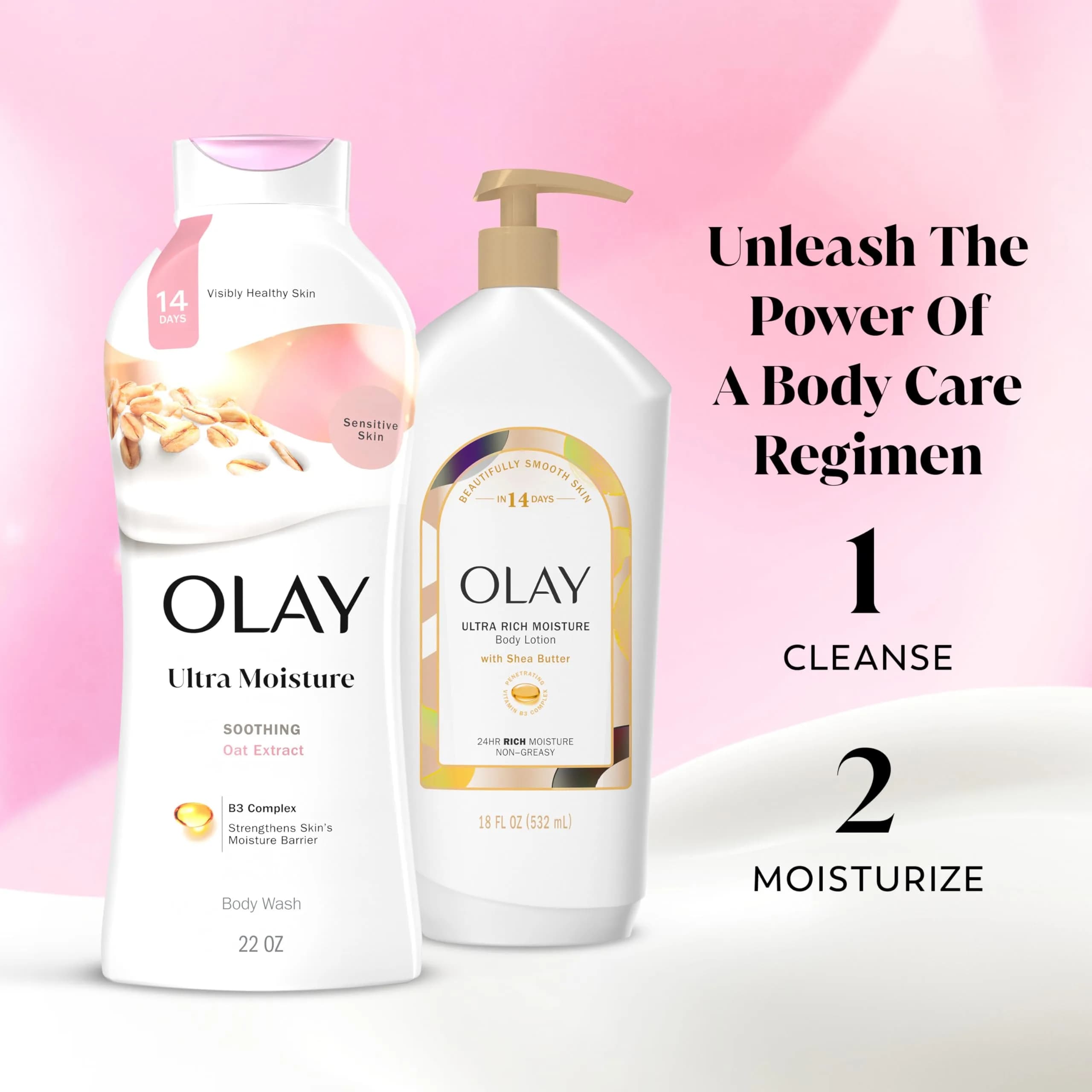 Olay Ultra Moisture Body Wash for Sensitive Skin with Oat Extract Scent, 44 fl oz (22 fl oz x 2) | Hydrates & Repairs Moisture Barrier - view 8