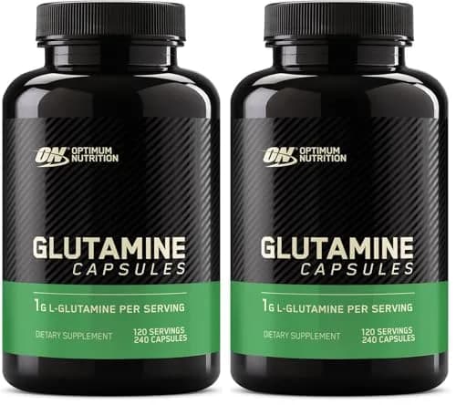 Optimum Nutrition L-Glutamine Muscle Recovery Capsules 1000mg 240 Count (Pack of 2) | High Protein Nutritional Supplement thumbnail 1