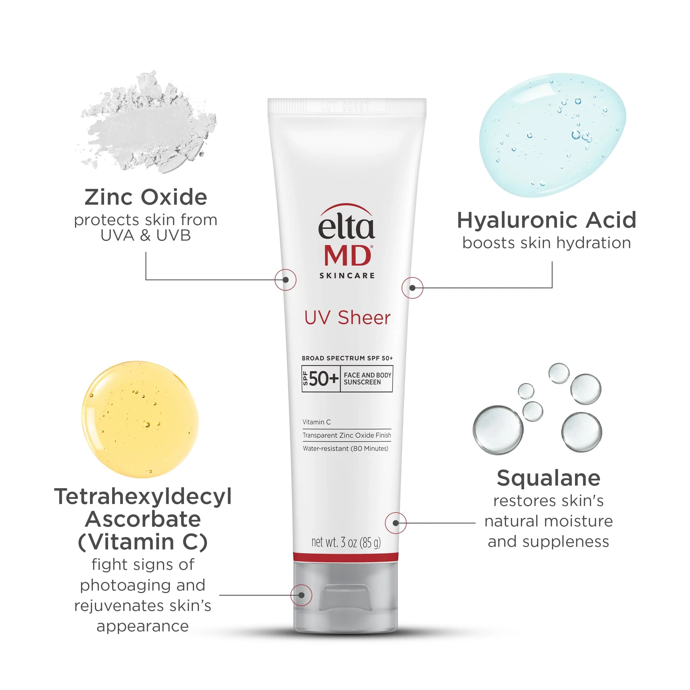 EltaMD UV Sheer SPF 50+ Sunscreen 2x3oz Tube | Oil-Free Face & Body Protection - view 3