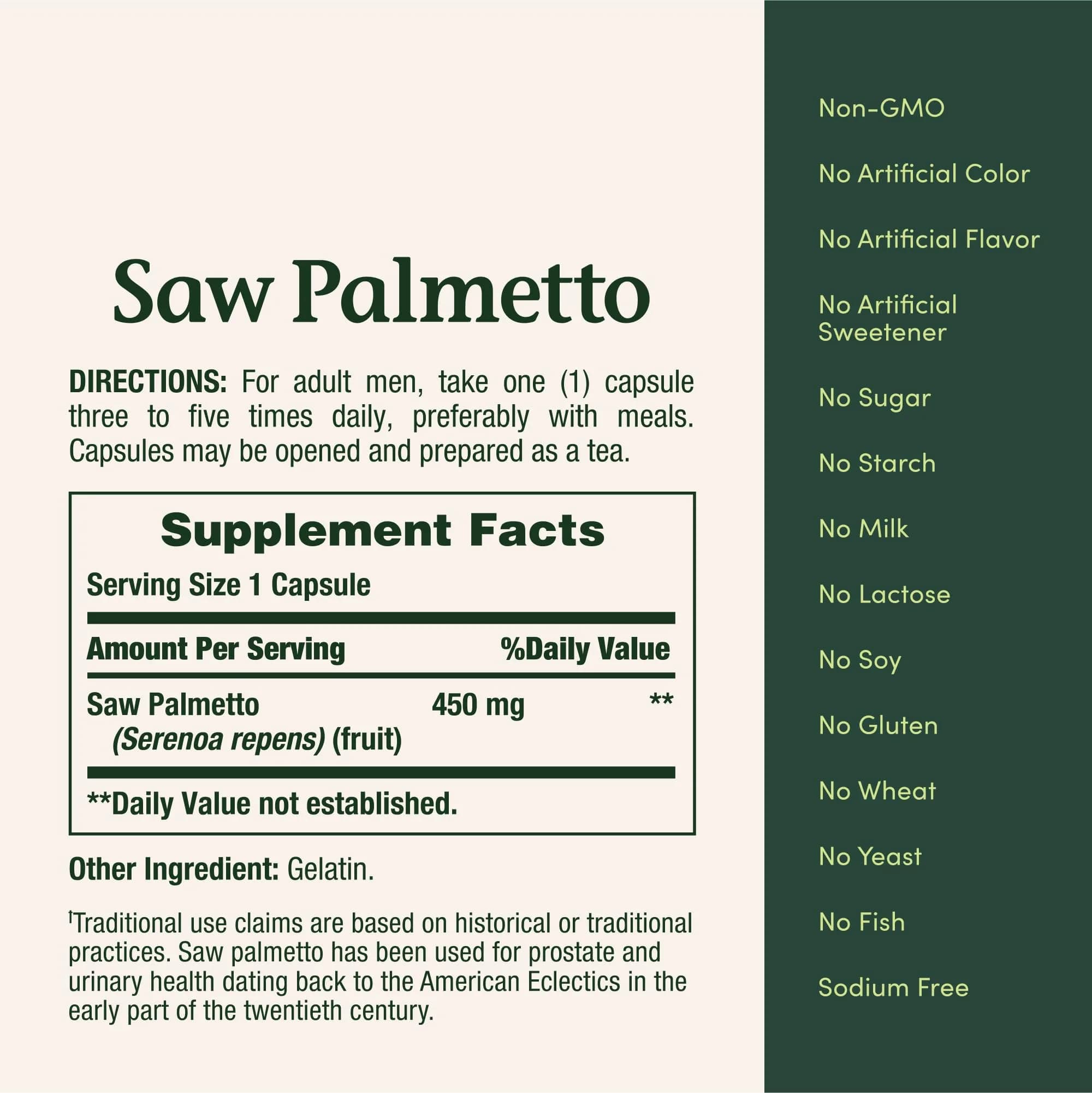 Nature's Bounty Saw Palmetto Capsule Herbal Supplement 450 mg (200 Count) | Supports Prostate & Urinary Health - view 6