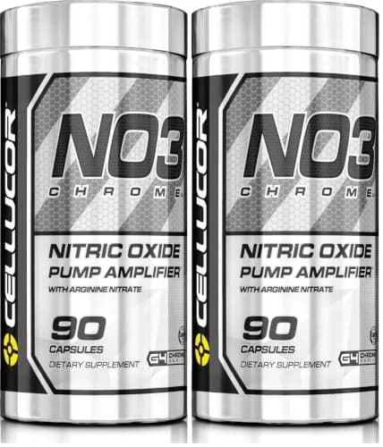 Cellucor NO3 Chrome Nitric Oxide Supplements with Arginine Nitrate & Nitrosigine, 180 Capsules (Pack of 2) | Stimulant-Free Muscle Pump & Blood Flow Support thumbnail 1