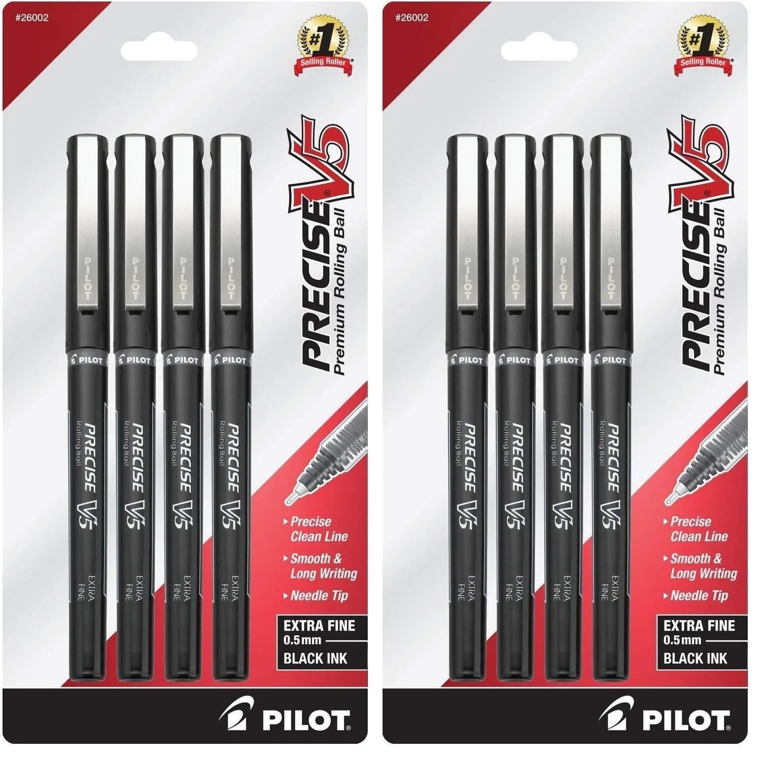 Pilot Precise V5 Liquid Ink Rollerball Pen 0.5 mm Extra Fine Point | Black Ink for Precise Writing