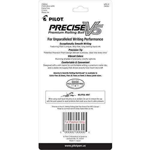 Pilot Precise V5 Liquid Ink Rollerball Pen 0.5 mm Extra Fine Point | Black Ink for Precise Writing thumbnail 2