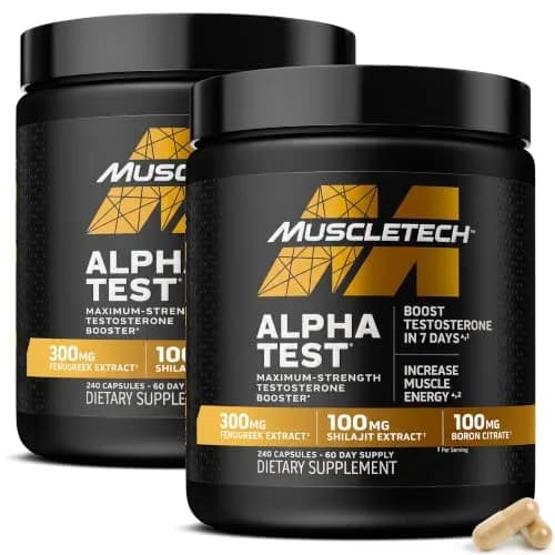 MuscleTech Testosterone Booster for Men, 240 Capsules | Supports Muscle Growth & Energy thumbnail 1