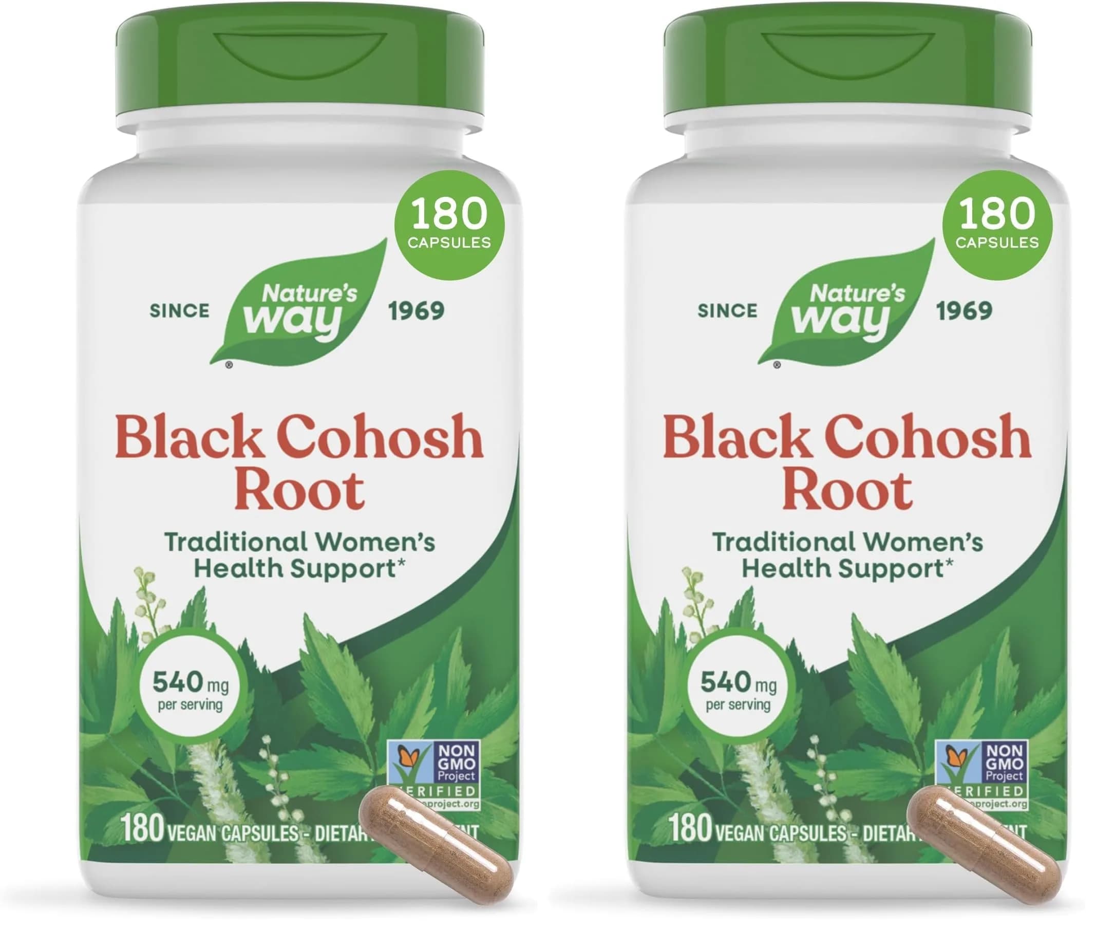 Nature's Way Black Cohosh Root Herbal Supplement 360 Capsules (180 Count x 2) | Traditional Women's Health Support