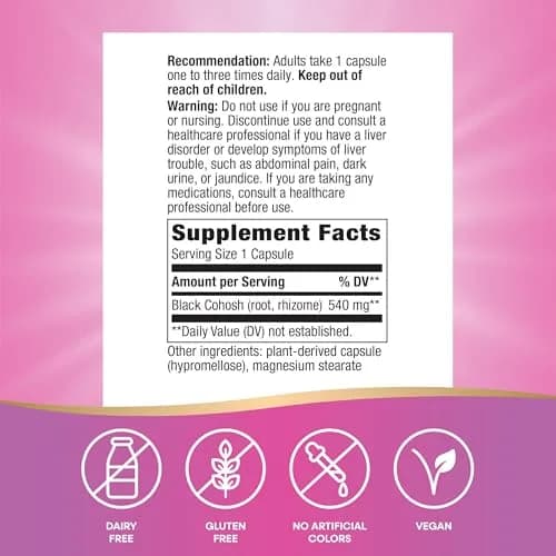 Nature's Way Black Cohosh Root Herbal Supplement 360 Capsules (180 Count x 2) | Traditional Women's Health Support thumbnail 5