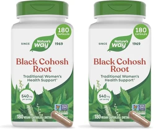 Nature's Way Black Cohosh Root Herbal Supplement 360 Capsules (180 Count x 2) | Traditional Women's Health Support thumbnail 1