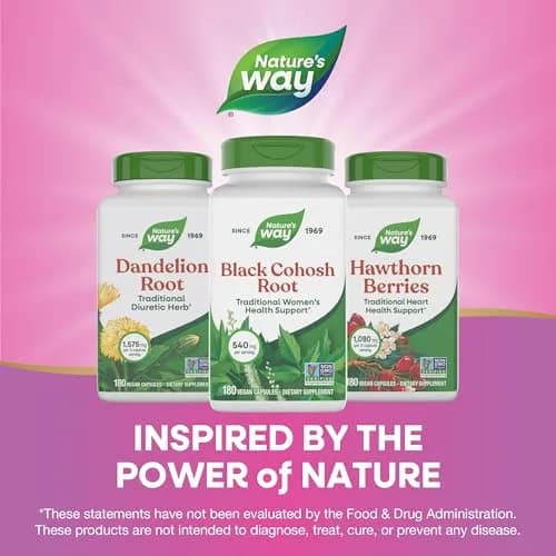 Nature's Way Black Cohosh Root Herbal Supplement 360 Capsules (180 Count x 2) | Traditional Women's Health Support thumbnail 7