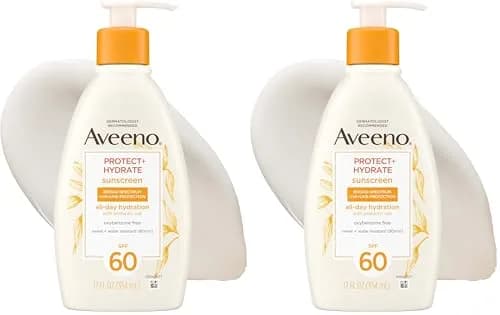 Aveeno Protect + Hydrate Sunscreen Moisturizing Lotion SPF 60 710ml (24 Fl Oz) | Broad Spectrum UVA/UVB Protection thumbnail 1