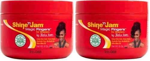 AmPro Shine-n-Jam Magic Fingers Gel for Braids 474ml (16 Fl Oz) | Firm Hold for All Hair Textures thumbnail 1