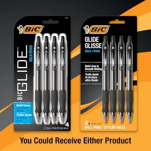 BIC Glide Bold Black Ballpoint Pens, 1.6mm Bold Point, 8 Count (Pack of 2) | Smooth Ink Flow thumbnail 2