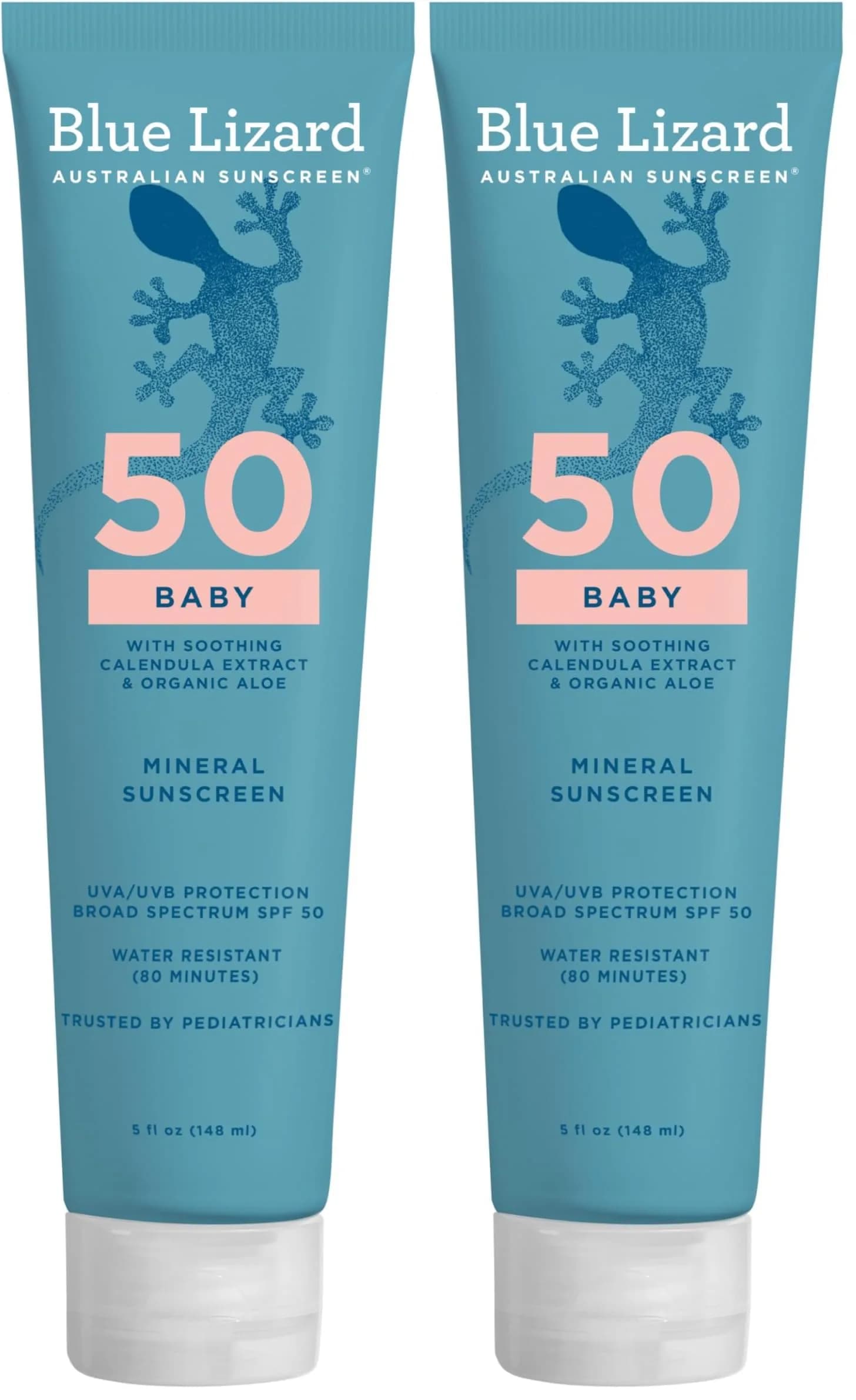 Blue Lizard BABY Mineral Sunscreen SPF 50+ 296ml (10 Fl Oz) | Smart Cap Technology for UV Alerts