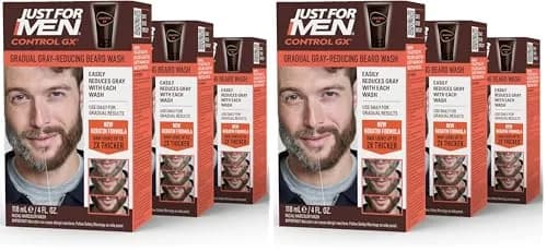Just for Men Control GX Grey Reducing Beard Wash Shampoo with Keratin, 24 Fl Oz (710ml) | Gradually Colors Mustache and Beard thumbnail 1