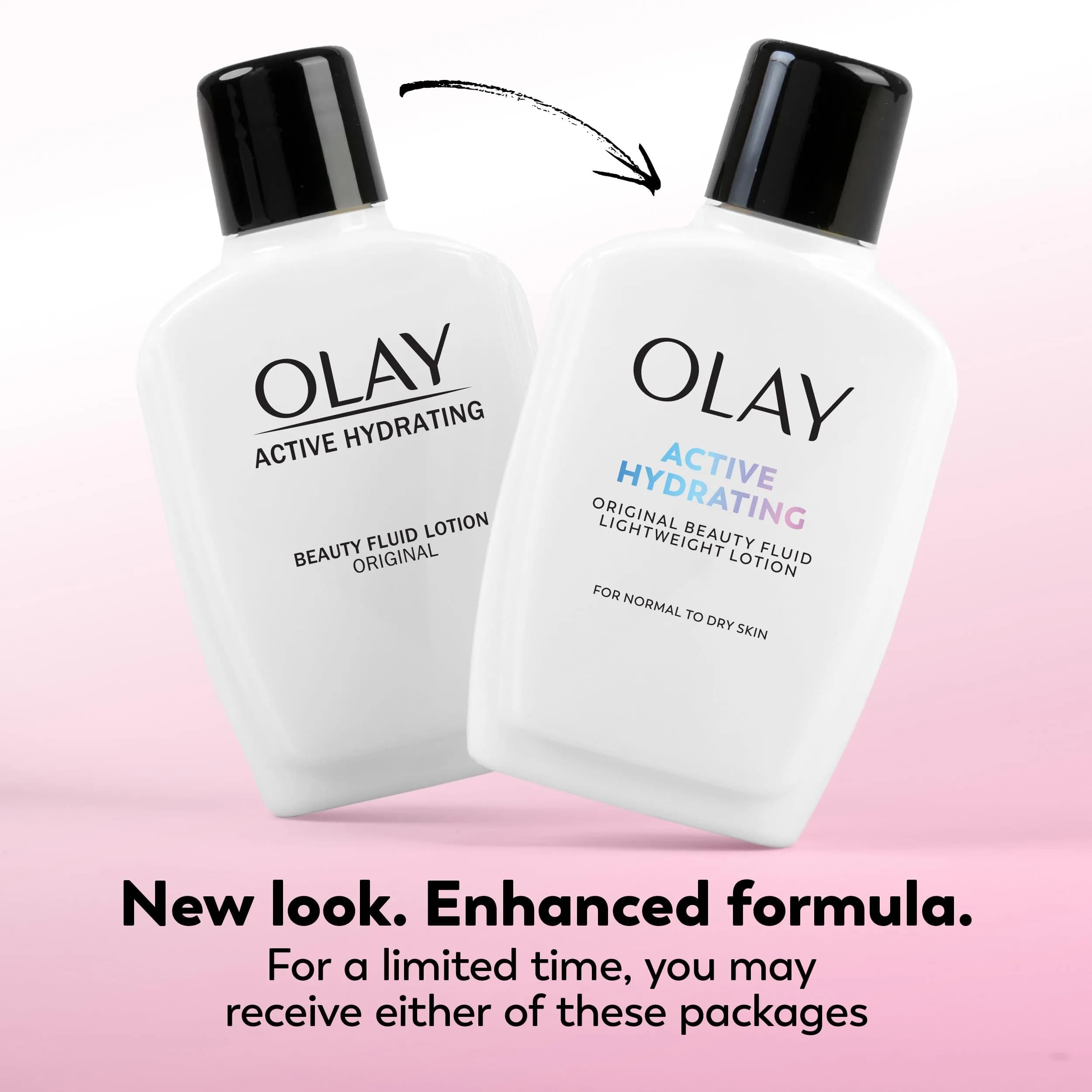 Olay Active Hydrating Beauty Fluid Lotion Original Facial Moisturizer 480ml (16 Fl Oz) | Dermatologically Tested - view 2