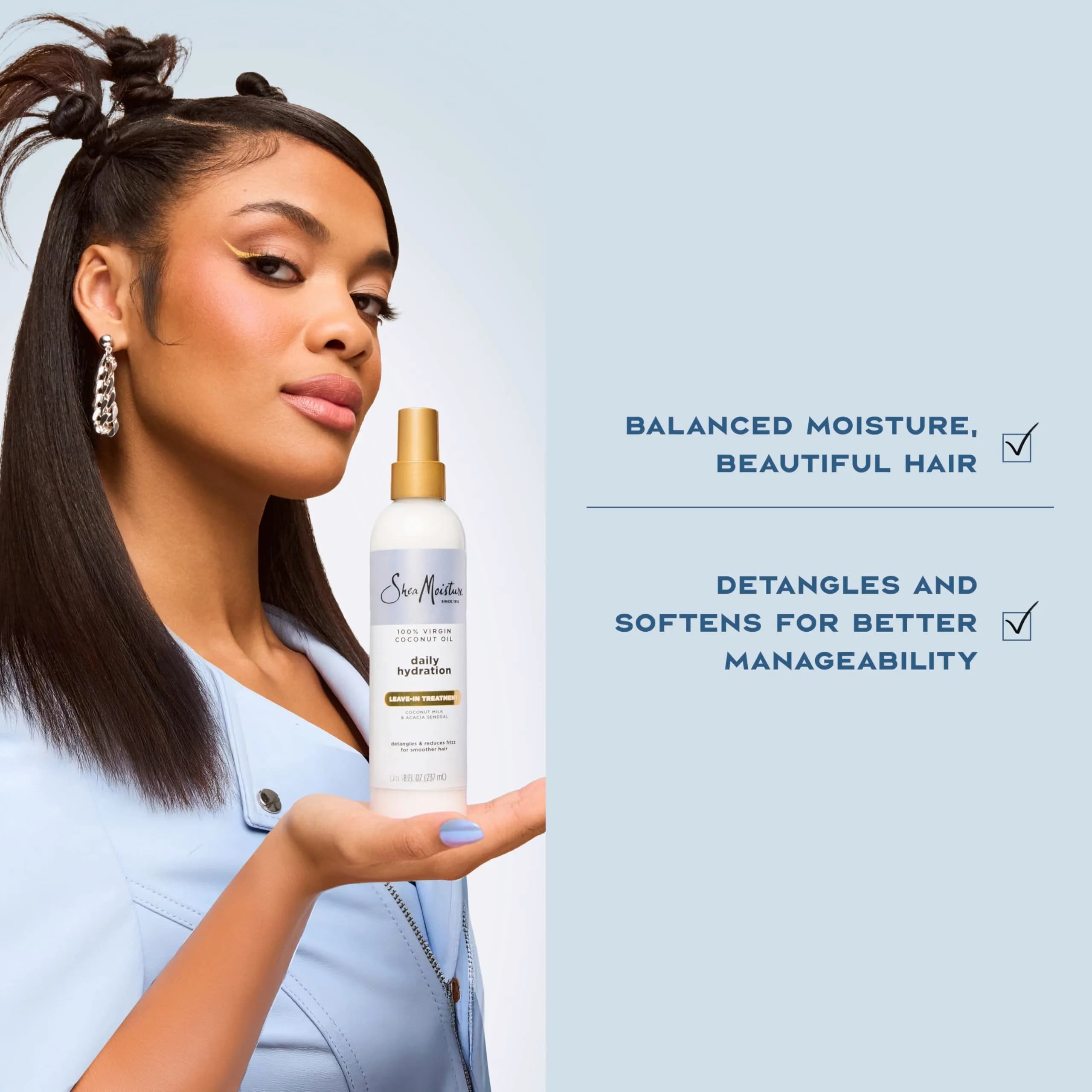 SheaMoisture 100% Virgin Coconut Oil Leave-In Conditioner 473ml (16 Fl Oz) | Hydrates & Controls Frizz - view 6
