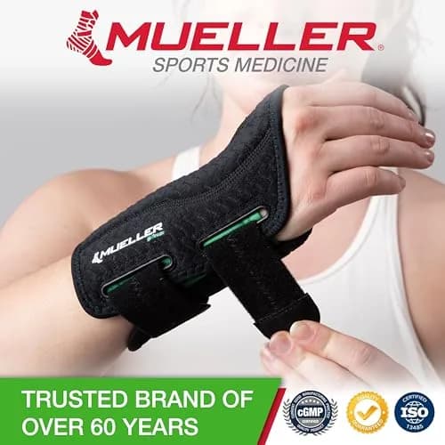 MUELLER Sports Medicine Green Fitted Wrist Brace for Men & Women | Carpal Tunnel & Tendonitis Support, Small/Medium, Pack of 2 thumbnail 7