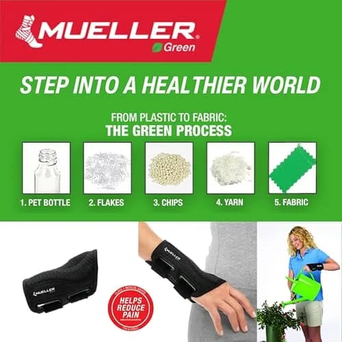 MUELLER Sports Medicine Green Fitted Wrist Brace for Men & Women | Carpal Tunnel & Tendonitis Support, Small/Medium, Pack of 2 thumbnail 8