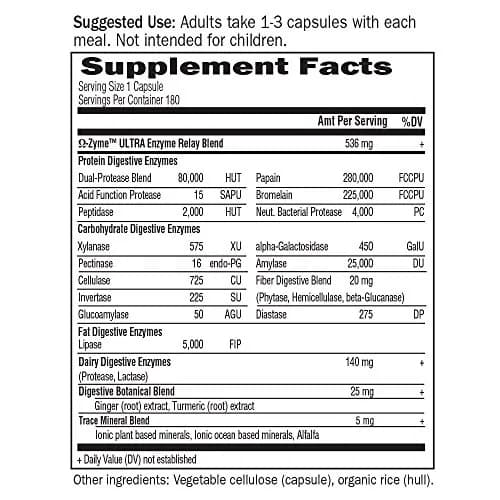 Garden of Life 21 Powerful Digestive Enzymes - Papain, Bromelain, Lipase, Ginger, Turmeric, 180 Capsules (Pack of 2) | Complete Digest Support thumbnail 5