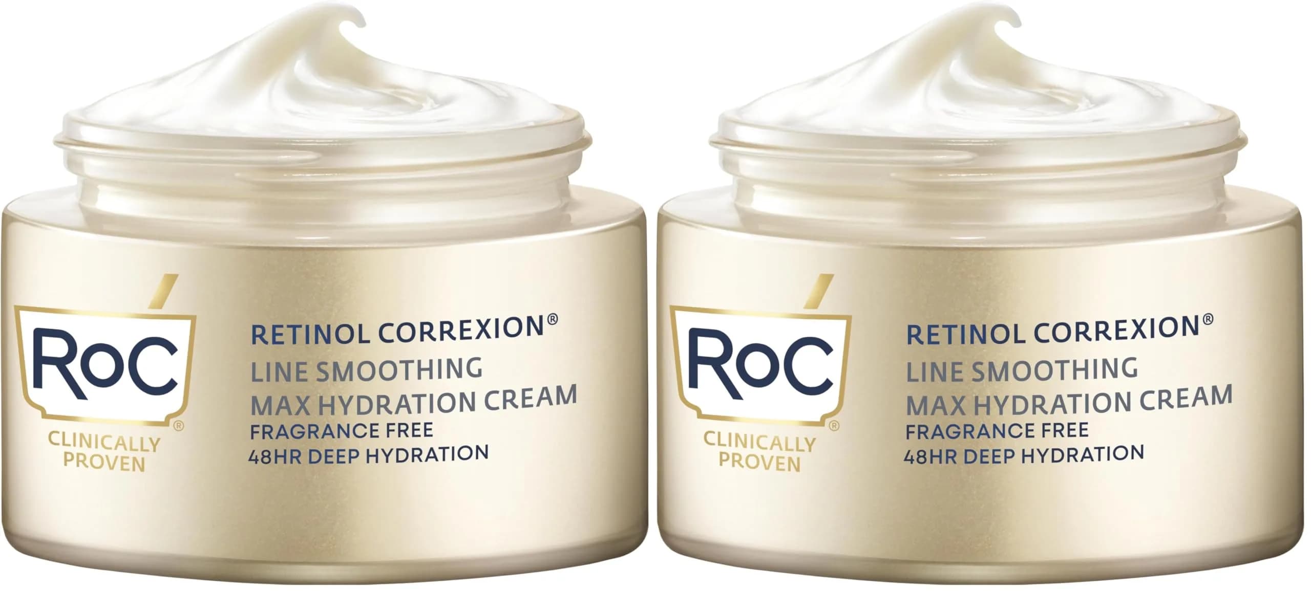 RoC Retinol Correxion Max Hydration Anti-Aging Daily Face Moisturizer with Hyaluronic Acid, Fragrance-Free, Oil-Free Skin Care, 1.7 oz (Pack of 2) - main product image