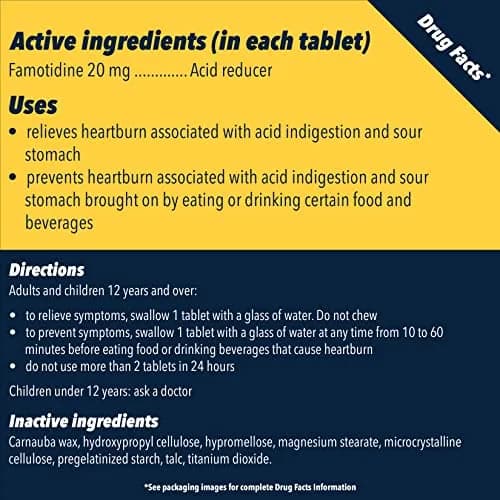 Pepcid AC Maximum Strength Heartburn Relief Tablets 20mg Famotidine 50 Count + 8 Count | Acid Reducer for Fast Relief thumbnail 5