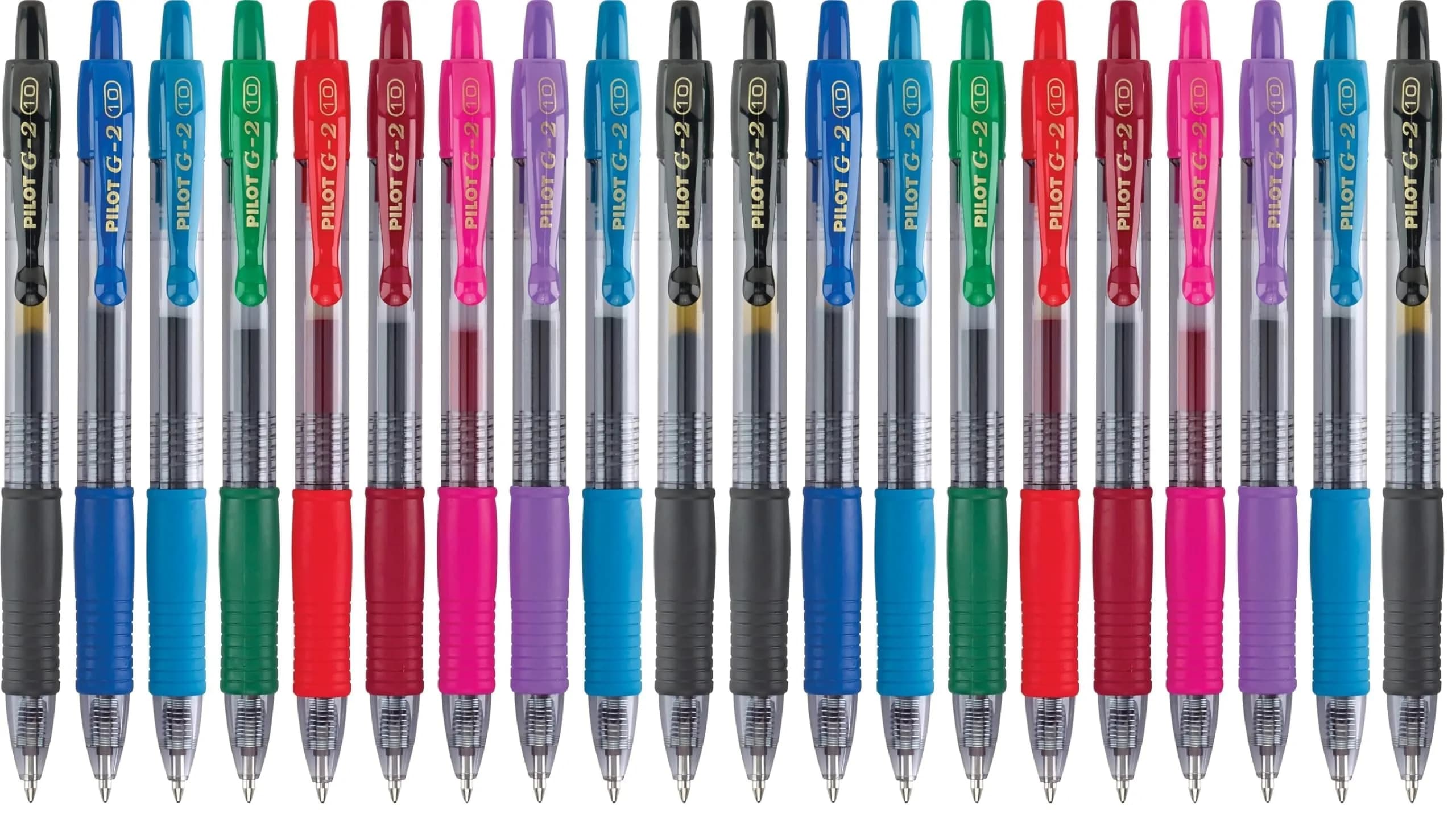 PILOT G2 Premium Retractable Gel-Ink Rollerball Pens 1.0mm Pack of 20 | Long-Lasting, Refillable for School & Office — Pack of 20