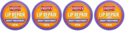 O'Keeffe's Lip Repair Night Treatment Lip Balm 0.25 oz Jar (Pack of 4) | Overnight Hydration for Severely Dry, Cracked Lips thumbnail 1