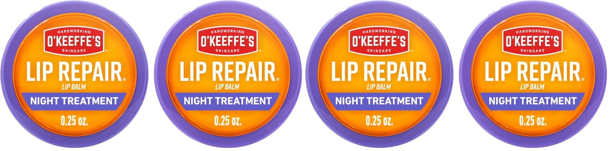 O'Keeffe's Lip Repair Night Treatment Lip Balm 0.25 oz Jar (Pack of 4) | Overnight Hydration for Severely Dry, Cracked Lips - main product image