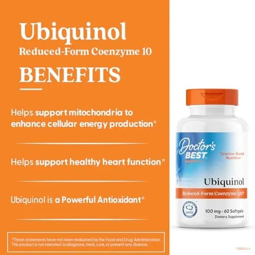 Doctor's BEST Kaneka Ubiquinol 100 mg Supplement 120 Count (Pack of 2) | Heart Health & Antioxidant Support thumbnail 2