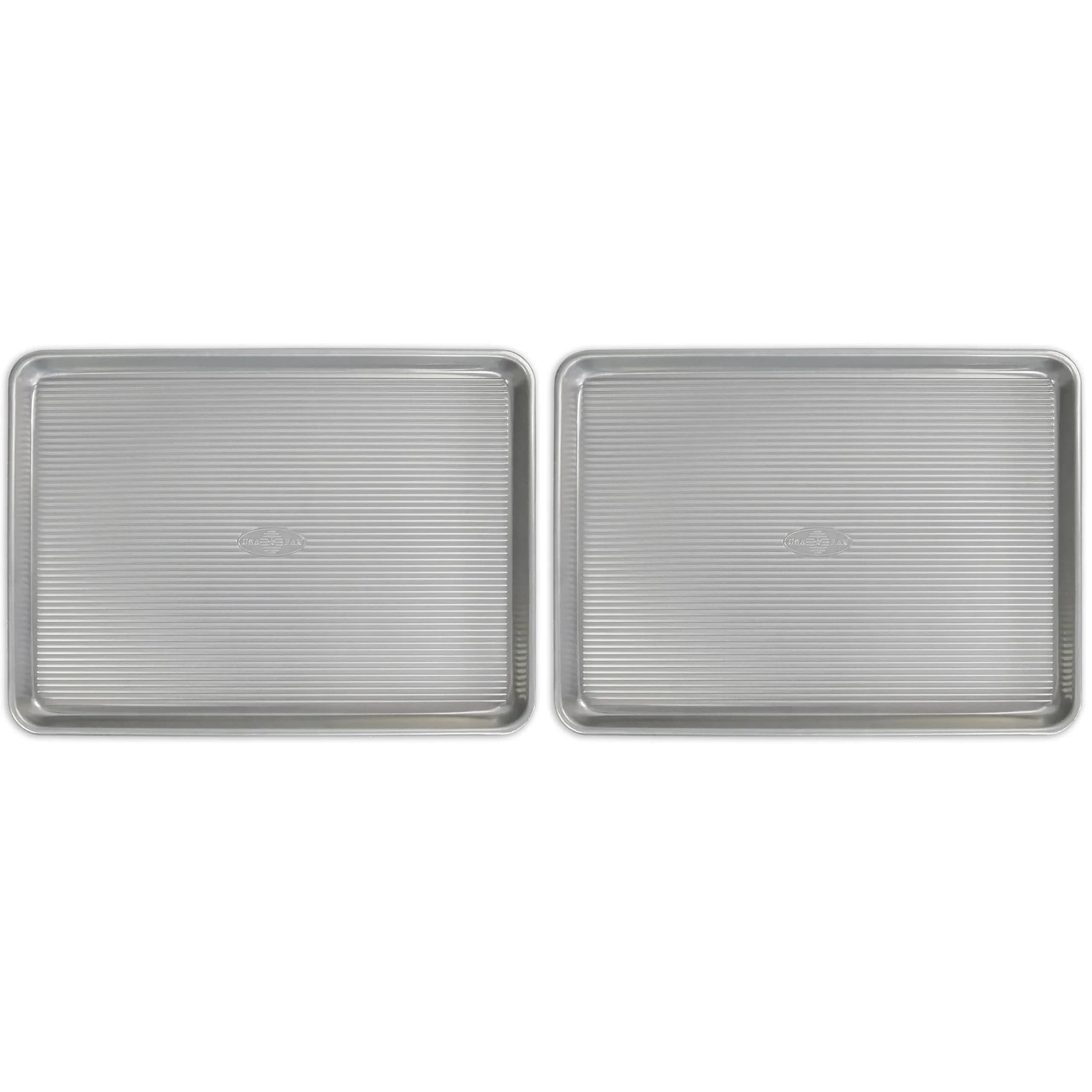 USA Pan Nonstick Half Sheet Pan Baking Sheet 2-Pack, 45cm x 32.5cm (17.75 x 12.75 inches)
