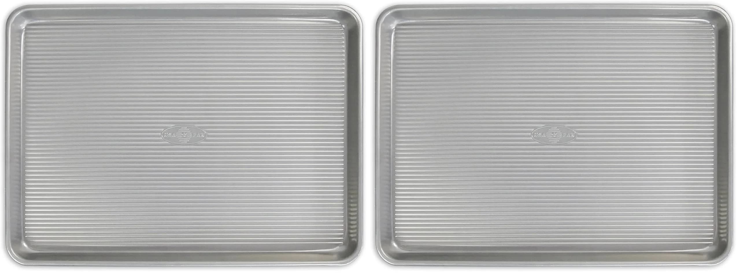 USA Pan Nonstick Half Sheet Pan Baking Sheet 2-Pack, 45cm x 32.5cm (17.75 x 12.75 inches) - main product image