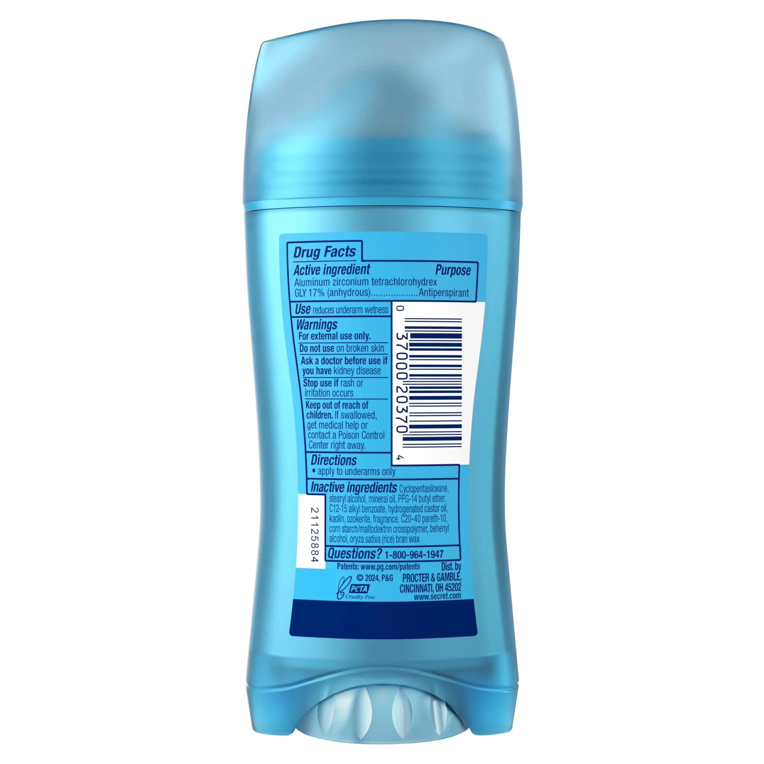 Secret Fresh Invisible Solid Antiperspirant Deodorant for Women, 5.2 oz (2.6 oz x 2) | 72-Hour Breathable Sweat & Odor Protection - view 9
