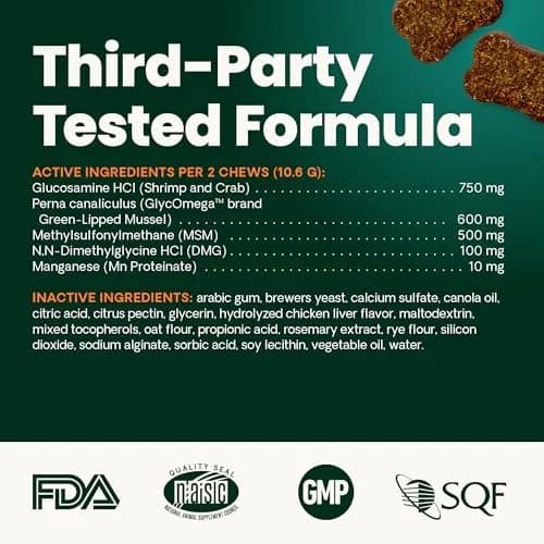 VetriScience Healthy Hip & Joint Chews for Cats, GlycoFlex Glucosamine & Green-Lipped Mussel, 240 Chews | Joint Support & Mobility for Cats thumbnail 8