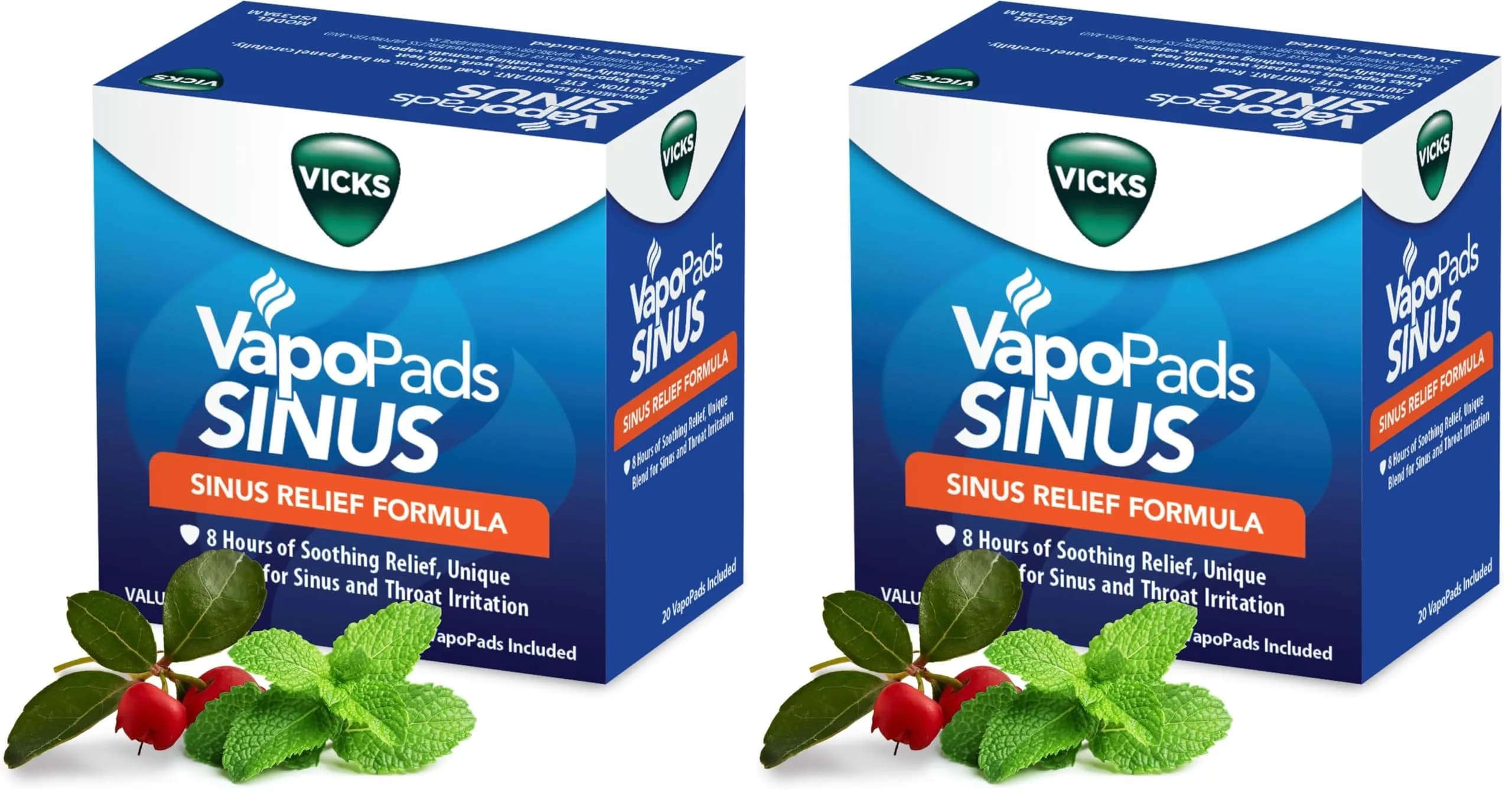 Vicks VapoPads Sinus Relief Formula 40 Count | Non-Medicated Sinus Congestion & Throat Irritation Relief — Sinus