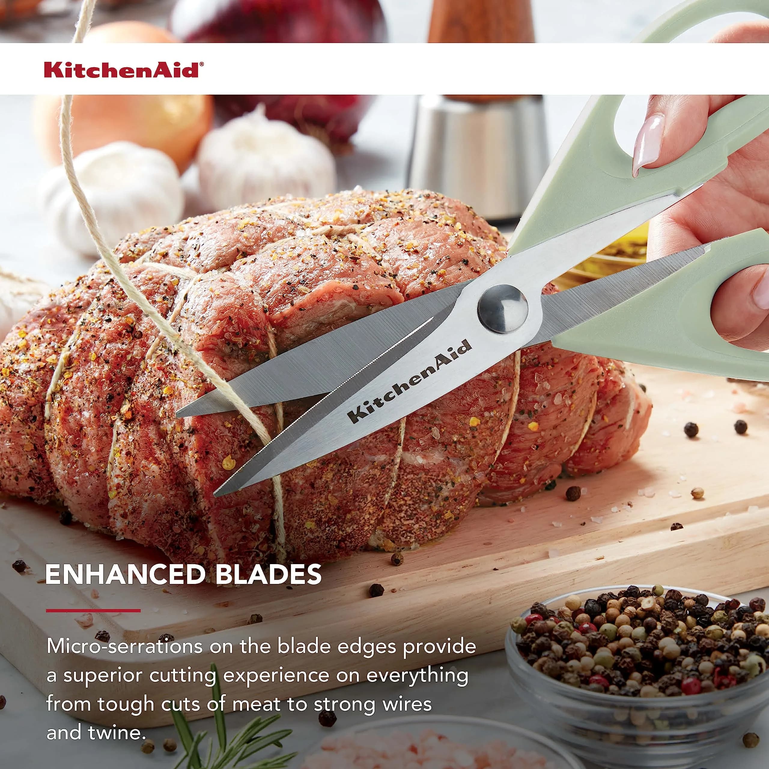 KitchenAid All Purpose Kitchen Shears with Protective Sheath 21.6 cm (8.5 Inch) | Rust-Resistant Stainless Steel Blades - view 5